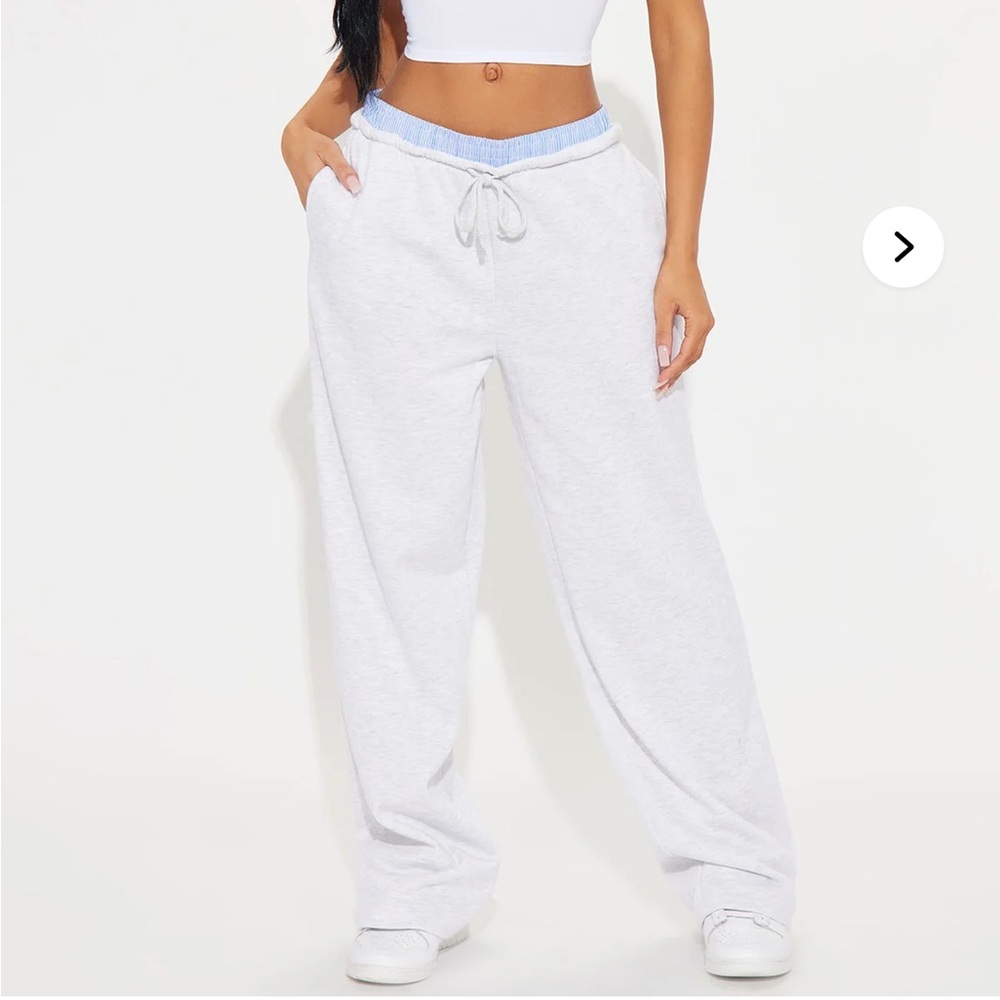Grey and Blue Flare SweatPants